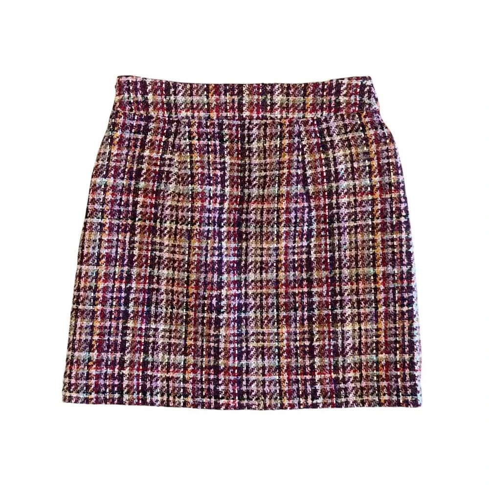 Ann Taylor LOFT Multicolor Tweed Pencil Straight Mini Skirt Women’s Size 2